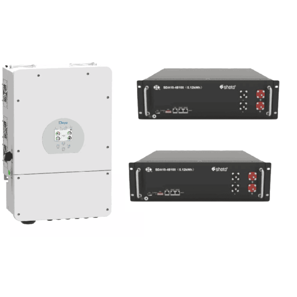 Combo Special Deye 8KWH hybrid Inverter and 2 X Shoto 5.1KWH Lithium-Ion Batteries