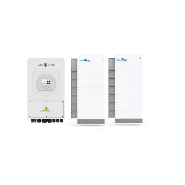 Sunsynk 5KW + 2x Lithium Valley 10.24kwh wall Mount