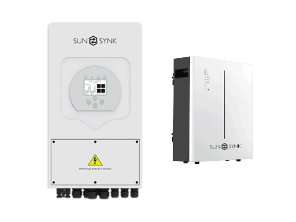 Sunsynk 8kW 1P Hybrid PV Inverter 48v C/W Wifi Dongle IP65 and Sunsynk Battery LFP Wall Mount 5.32kWh 51.2V